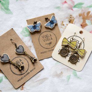 3 x pairs of earrings brand new hand made locally